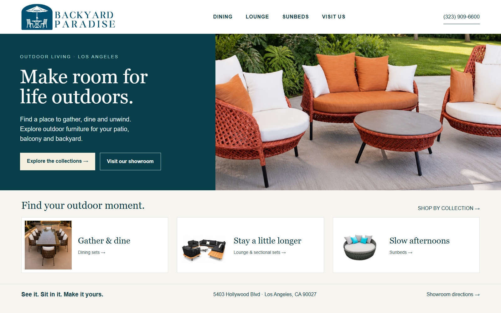 Proposed Backyard Paradise homepage preview